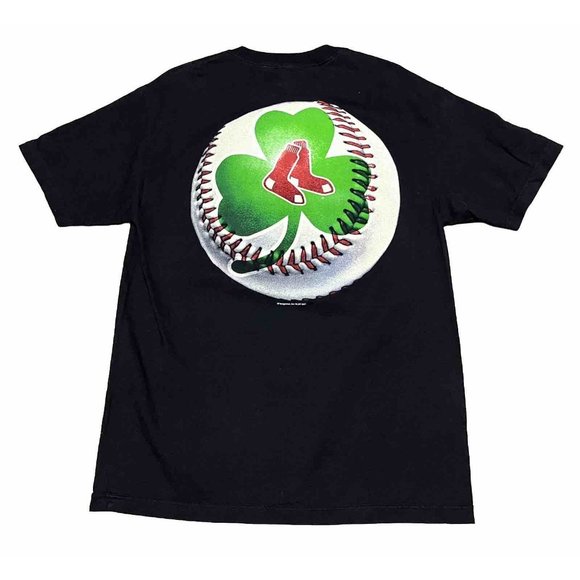 Boston Red Sox 07 Clover Black Short Sleeve Shirt - MLB Lee Sport - Size Large - Picture 2 of 8